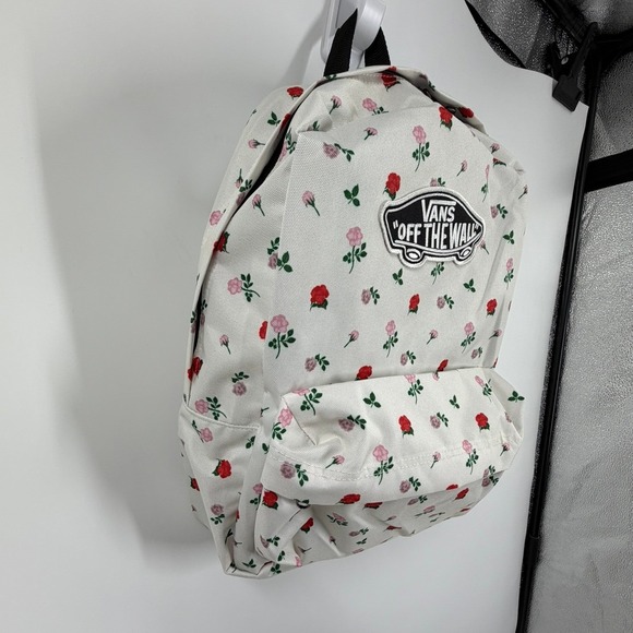 Vans Old Skool Classic Backpack White‎ Rose Floral Print Laptop Travel Bag main image 14